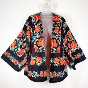 Jealous Tomato Floral Lined Kimono